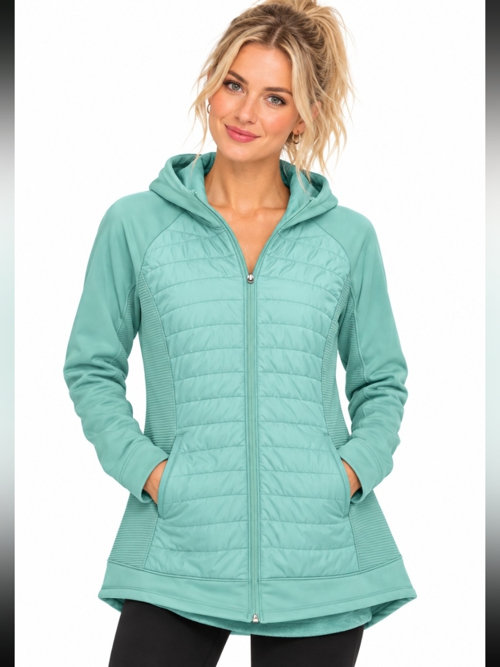 Tek Gear Women's Plus Hooded Quilted Jacket 4X